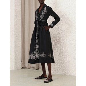 ZIMMERMANN black midi shirt dress size 0/ US 4
